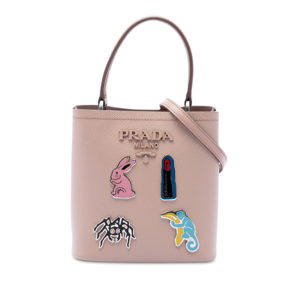 Pre-Loved Prada Small Saffiano Cuir Smalto Panier Satchel